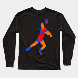 TANNED NEON GIRL VOLLEYBALL PLAYER Long Sleeve T-Shirt